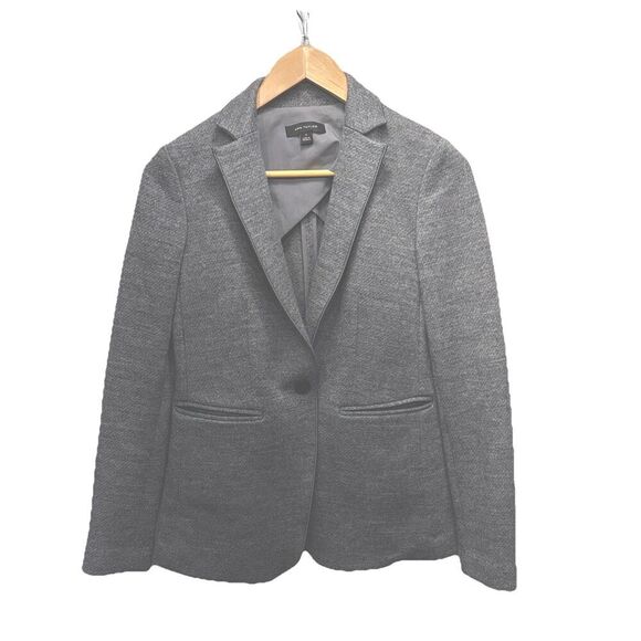 Ann Taylor The Hutton  Blazer 0 Gray Wool Blend Washable One Button Tailored - Picture 1 of 8
